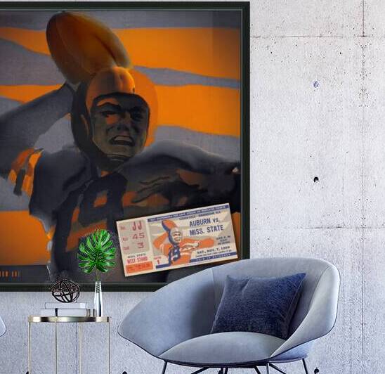 1959 Auburn Football Ticket Remix Art by Row One Brand