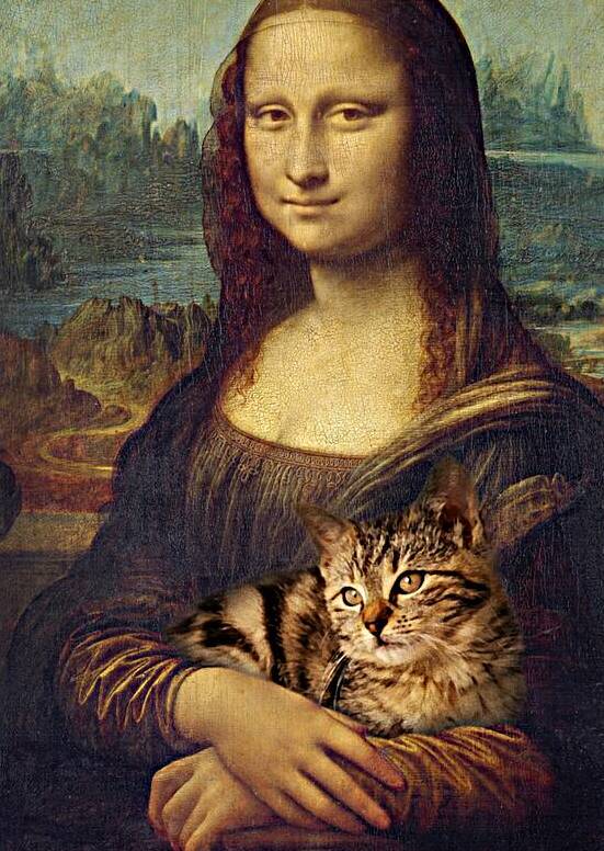 Cat portrait with Mona Lisa by DELPHIMAGES