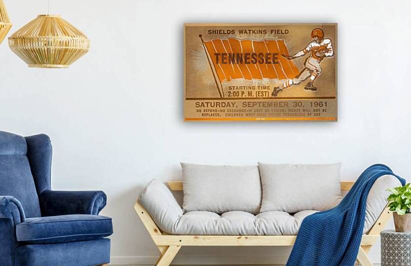 2024 Christmas Sports Gift Ideas | 1961 Tennessee Vols Football Ticket Remix Art by Row One Brand