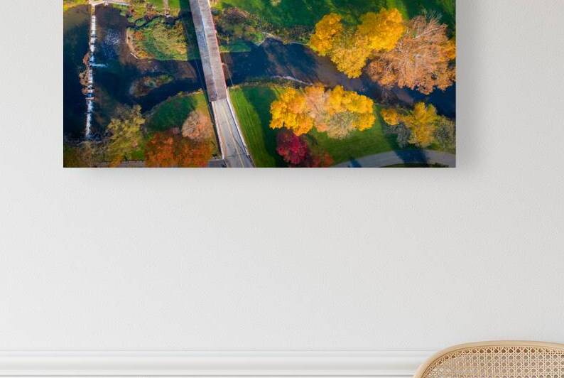 Wehrs Covered Bridge Looking Down at Autumn by Jason Fink