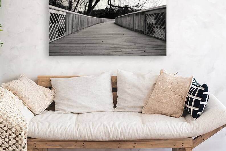 Jordan Creek Greenway Boardwalk Black and White by Jason Fink