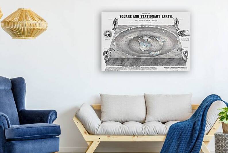 1893 Map of the Biblical Flat Earth – Historical Diagram Based on Scriptural Cosmology Featuring the Firmament Heavens and Ancient Interpretations of Earth’s Structure by History In Your Home