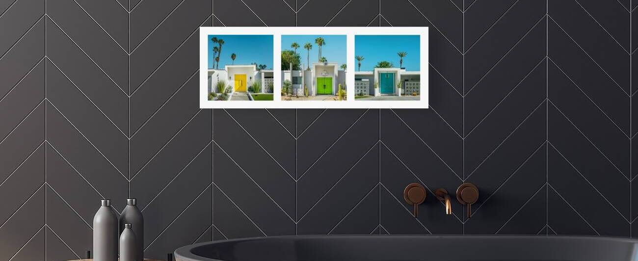 Palm Springs colorful doors collage by DELPHIMAGES