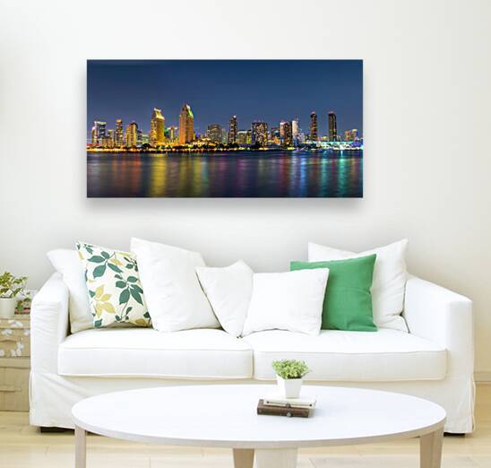 San diego skyline panorama at night by DELPHIMAGES