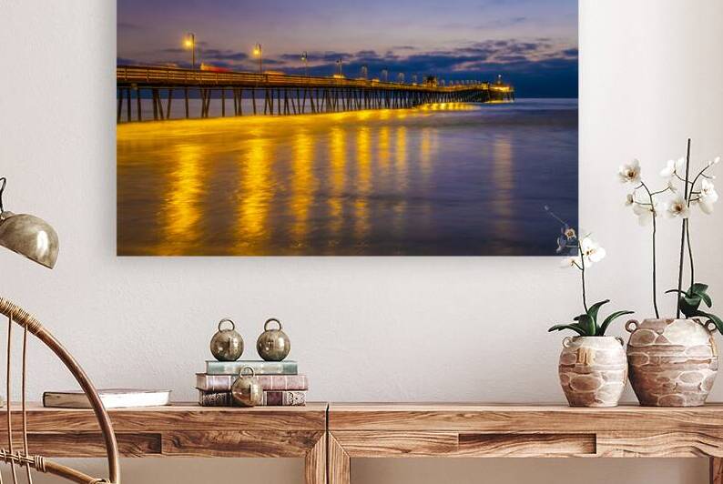 Imperial beach pier at night San Diego by DELPHIMAGES