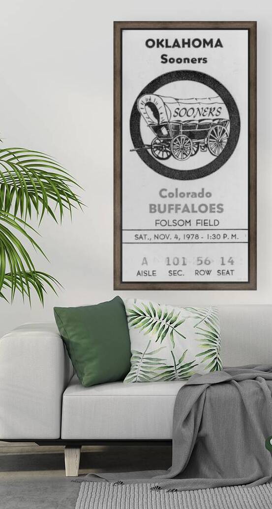 1978 Colorado Football Ticket Black and White Remix by Row One Brand
