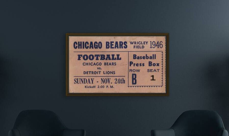 1946 Chicago Bears vs. Detroit Lions Ticket Art by Row One Brand