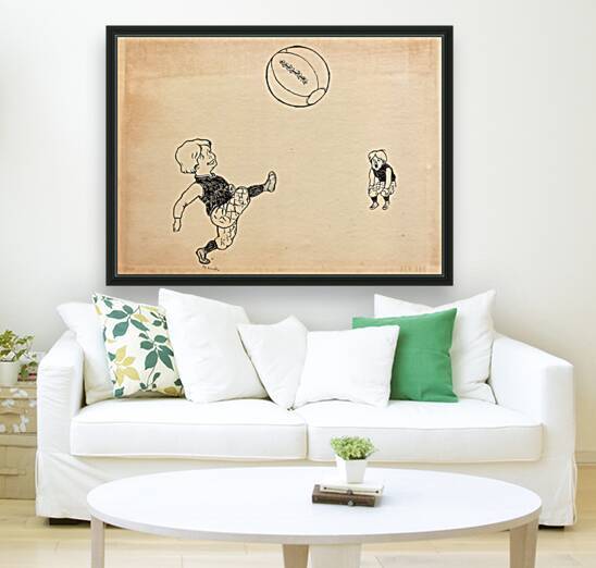 1912 Kids Playing Football by Nan Hough by Row One Brand