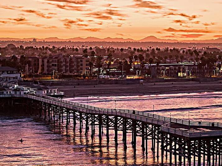 Rose Gold Crystal Pier Sunrise San Diego by Ryan Cameron