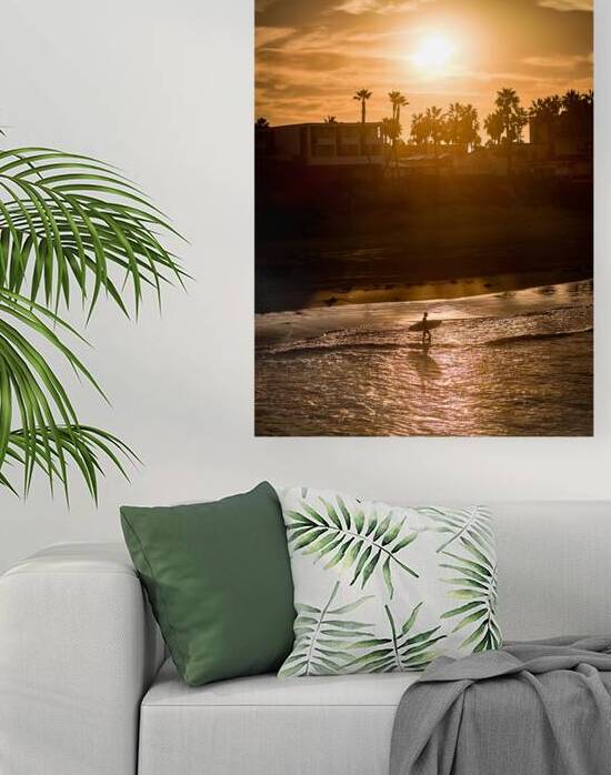 San Diego Surfer Sunrise Spotlight Vertical by Ryan Cameron