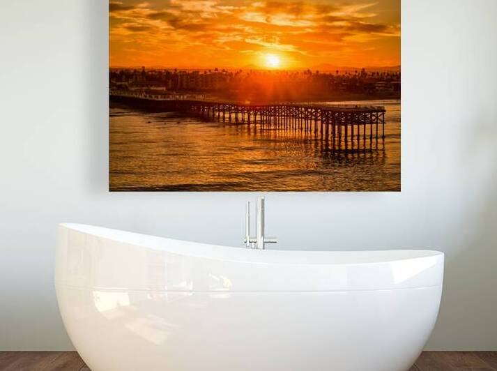 Golden Crystal Pier Sunrise San Diego by Ryan Cameron