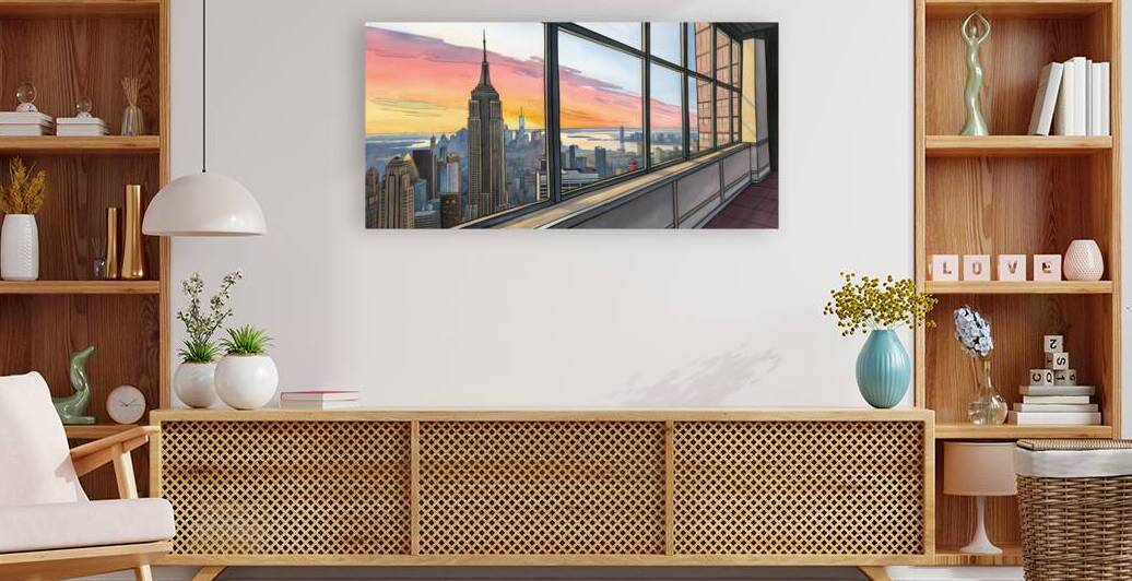 Vanishing Point Cityscape Watercolor by Art by Josh