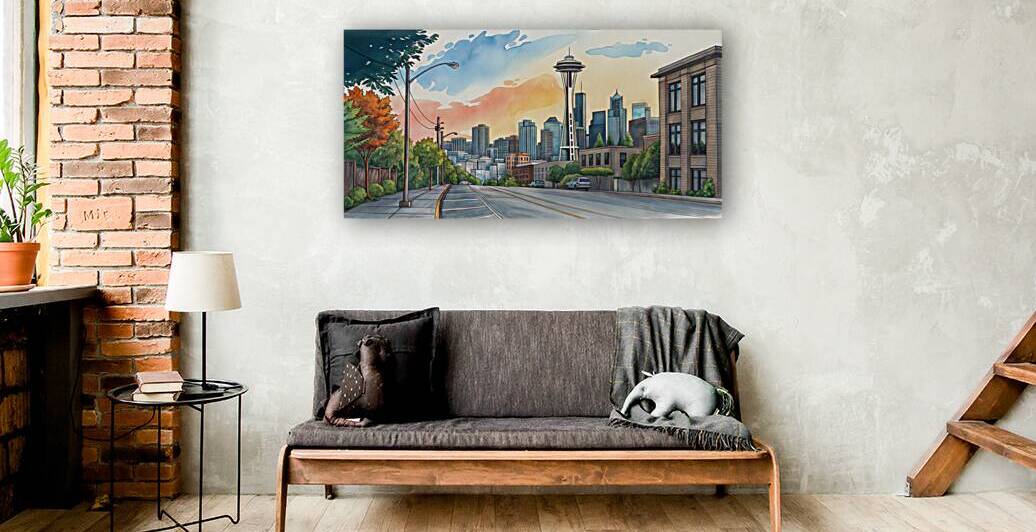 Seattle Neighborhood Watercolor by Art by Josh