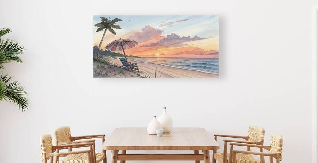 Watching the Sun rise Watercolor by Art by Josh