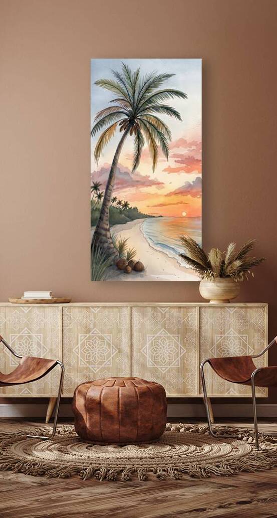 Palm Beach Sunsets Watercolor by Art by Josh