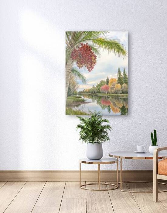 Palm Tree in Eden Watercolor by Art by Josh