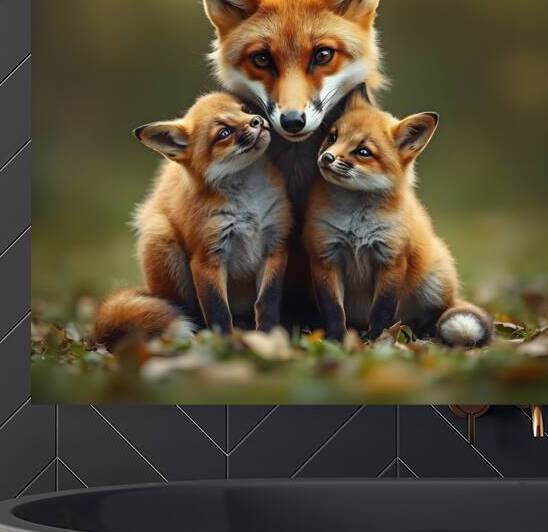 Adorable Fox Family in Nature by Fab Haven