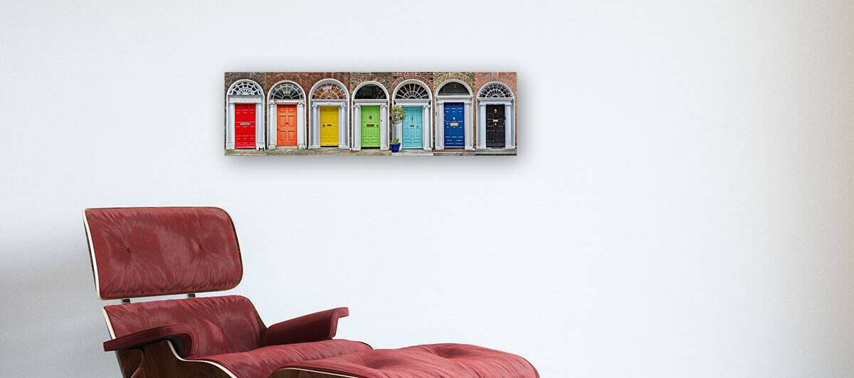 Dublin rainbow doors panoramic collage by DELPHIMAGES