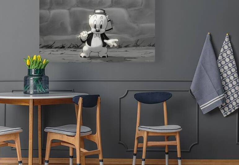 Vintage Porky Pig Cartoon Art by Row One Brand