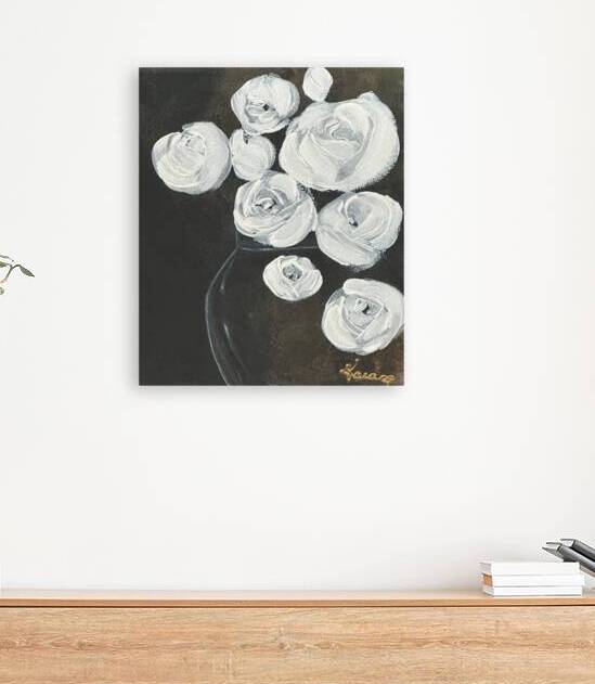 Rosas Blancas Loose Floral Painting Print by Kara Waters