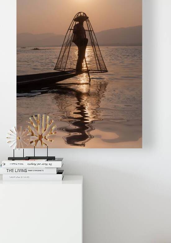 Fisherman on Inle lake Burma Myanmar by DELPHIMAGES