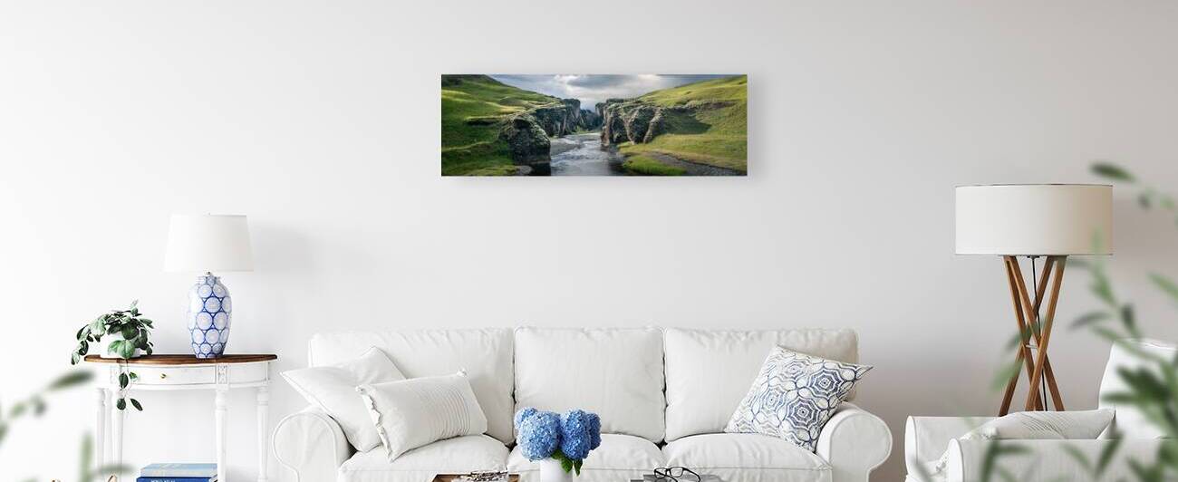 Fjadrargljufur canyon panorama Iceland by DELPHIMAGES