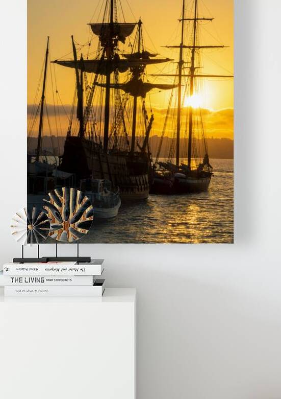 Historic ship in San Diego at sunset by DELPHIMAGES