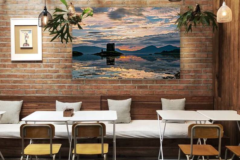 Castle reflections at sunset in Scotland by DELPHIMAGES