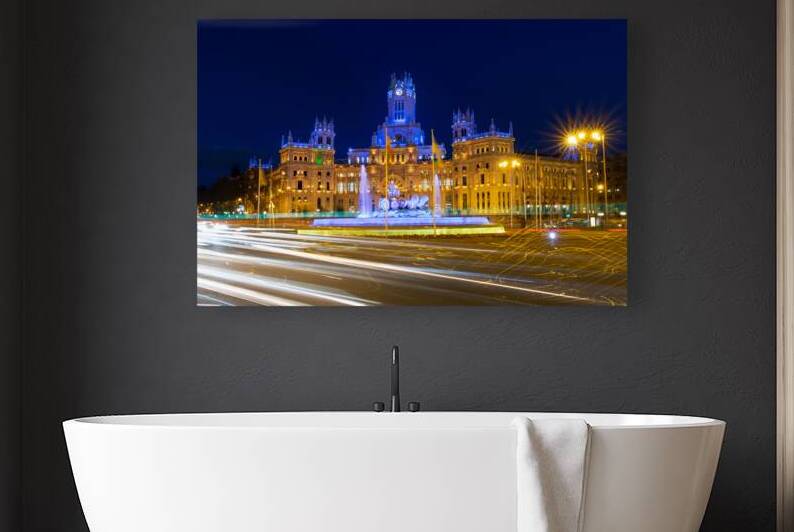 Madrid city hall at night by DELPHIMAGES