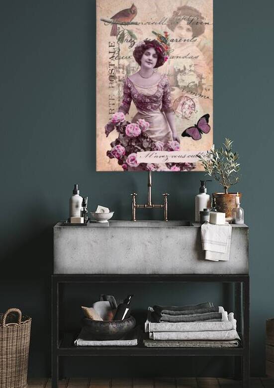 French vintage Valentine cards collage by DELPHIMAGES