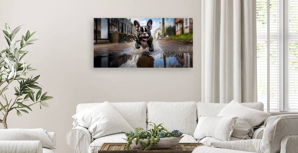 Joy Unleashed - French Bulldog Splash Art Prints by Savage Art Prints