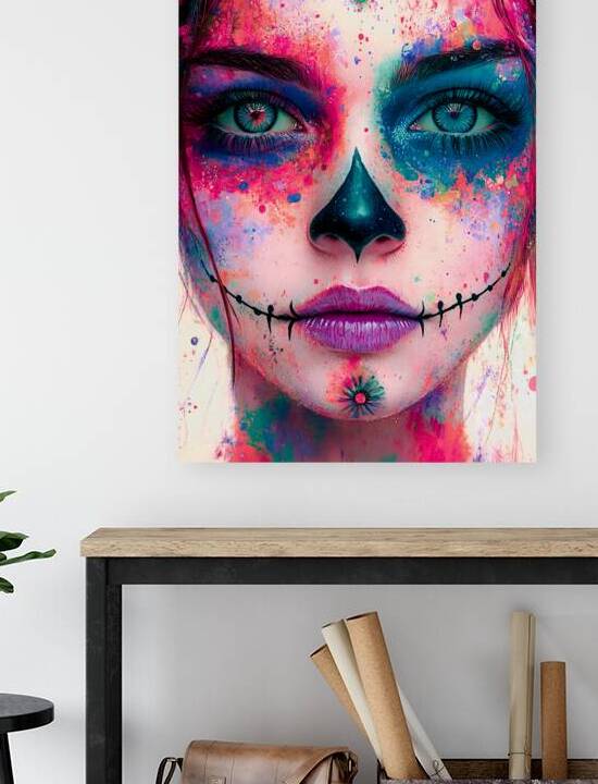 Chica Fiestera De Los Muertos - Party Girl Of The Dead - Dia de los Muertos Art Prints by Savage Art Prints