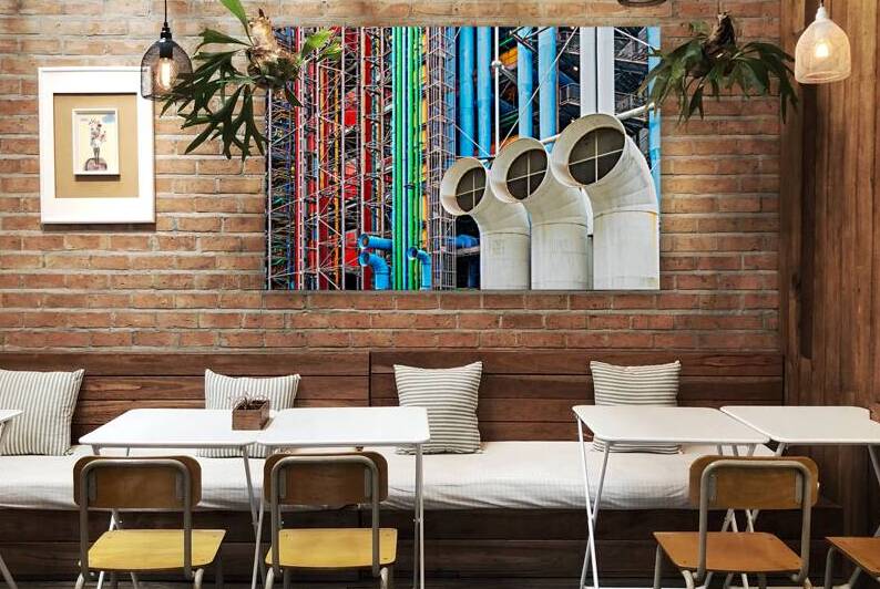 Pipes and tubes at Centre Pompidou - or Beaubourg - in Paris by DELPHIMAGES