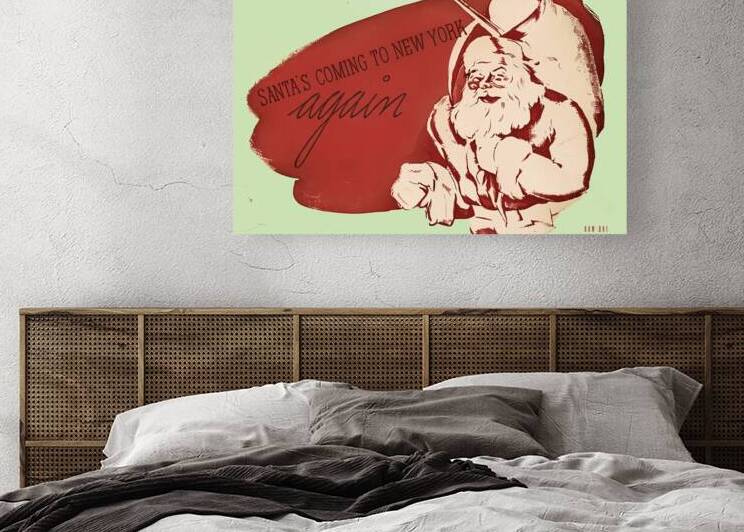 2024 Christmas Themed Decor Ideas | 1930s Santa Claus Art by Row One Brand