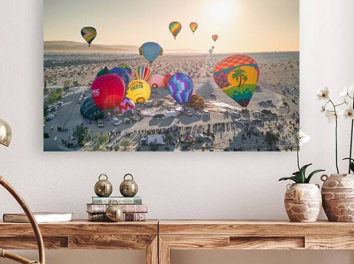 Desert Hot Air Balloon Festival At Sunrise by Ryan Cameron