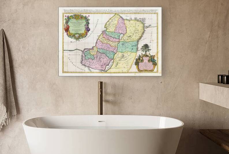 1692 Map of the Holy Land – Biblical-Era Map Illustrating the Territorial Division of Ancient Israel Among the Twelve Tribes Based on Scriptural Sources and Early European Biblical Cartography by History In Your Home