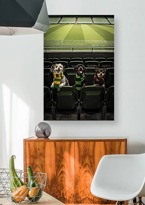  Playful Dogs in Stadium Colorful Scarves Cheerful Atmosphere by ClikChik