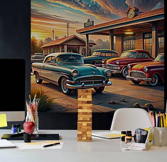 Timeless Vintage Cars: Classic Mid 20th Century Collection in a Nostalgic Setting 8 by WESTITRAD