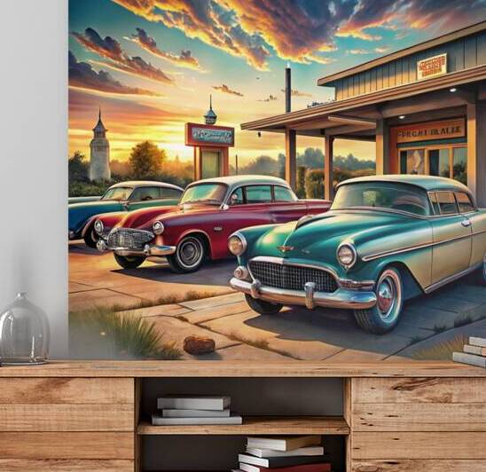 Timeless Vintage Cars: Classic Mid 20th Century Collection in a Nostalgic Setting 12 by WESTITRAD