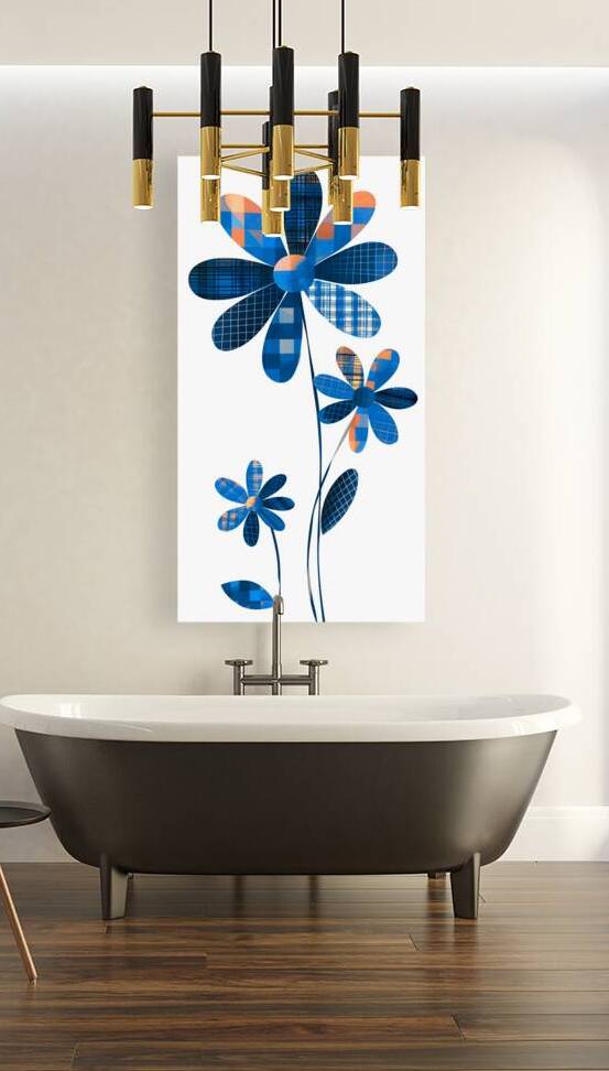 Plaid Botanica 5 - Retro Floral Art Prints by Savage Art Prints