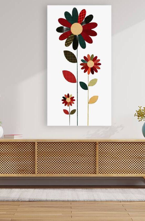 Plaid Botanica 1 - Modern Floral Art Prints by Savage Art Prints