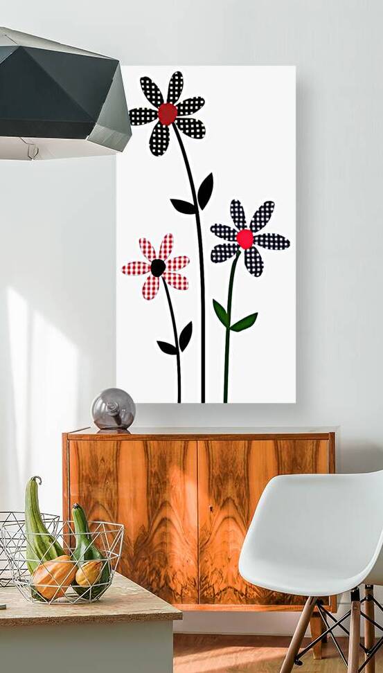 Plaid Botanica 8 - Contemporary Floral Pattern Art Prints by Savage Art Prints