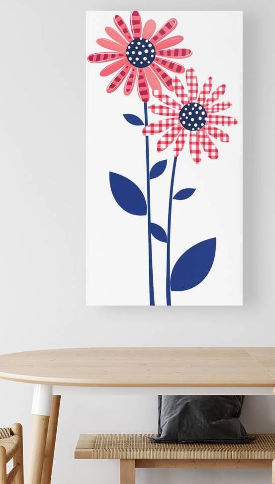 Plaid Botanica 6 - Graphic Floral Art Prints by Savage Art Prints