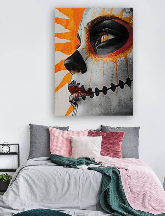 Hija Del Sol Azteca - Daughter Of The Aztec Sun - Dia de los Muertos Art Prints by Savage Art Prints