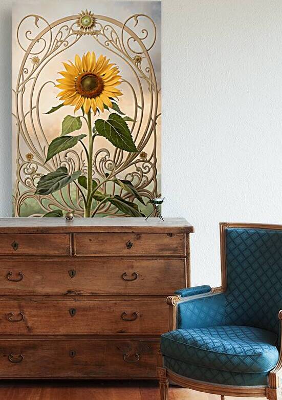 Nature’s Grace: Sunflowers in Art Nouveau Style by ClikChik