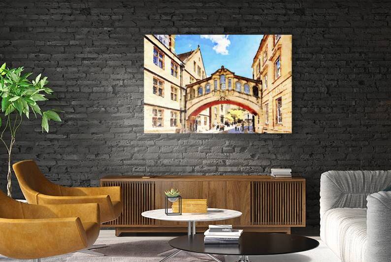 Bridge of Sighs and Hertford College Oxford UK Watercolour  by Travelling Light