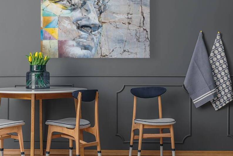 David by Michelangelo copy from the street artist Kobra by Paolo Modena