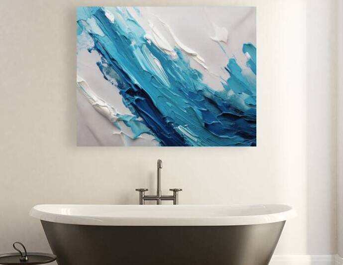 Blue and White Abstract by Thea Menagh