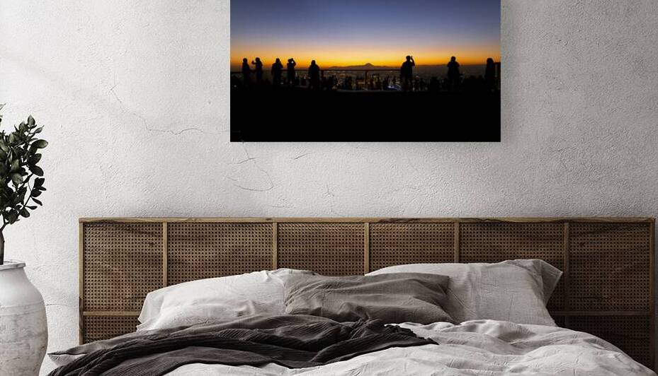 Tourists relaxing  rooftop panoramic view tokyo cityscape  by Gualtiero Boffi