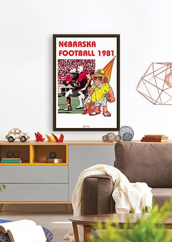 1981 Nebraska Orange Bowl Football Art by Row One Brand